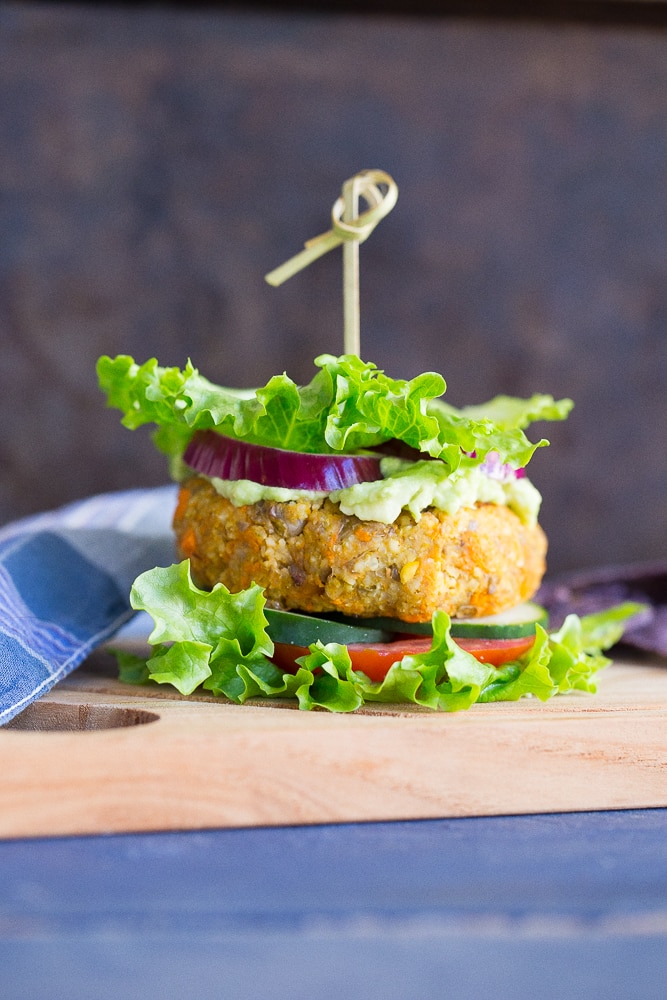 Millet, Sweet Potato and Lentil Burgers