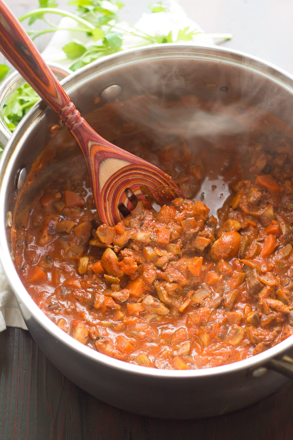 Pasta with Mushroom Bolognese Sauce