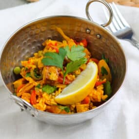 Vegan Paella with Smoked Tofu