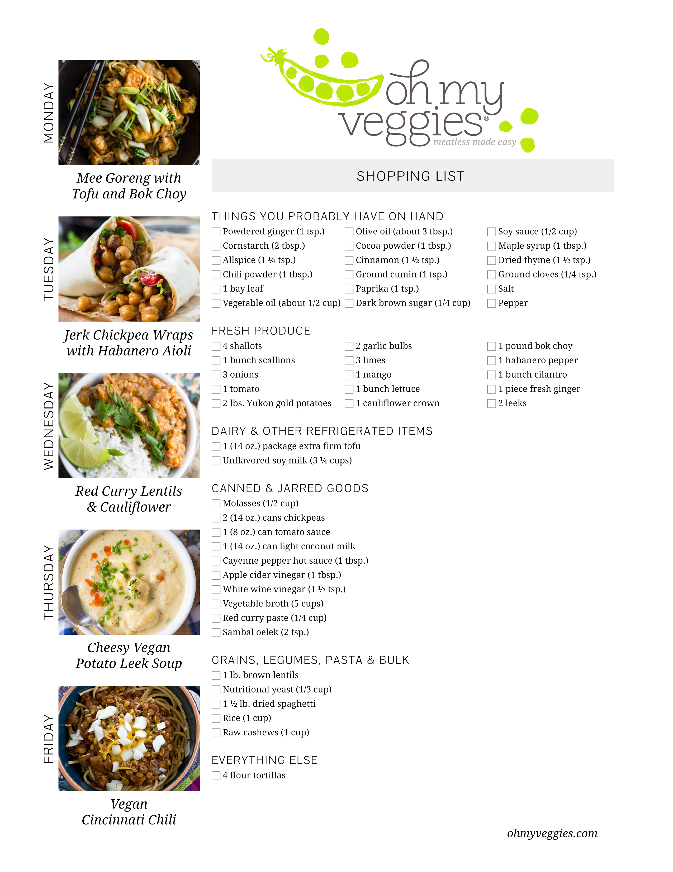 Vegan Meal Plan Template