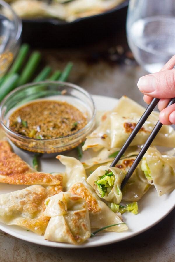 Gingered Brussels Sprout and Shiitake Pot Stickers