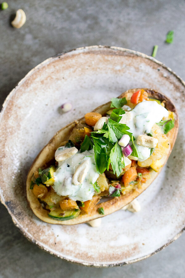 Instant Pot Curried Spring Vegetable Potato Chaat