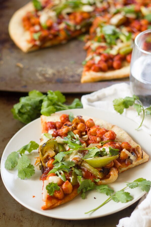 Indian-Inspired Chilli Chickpea Pizza