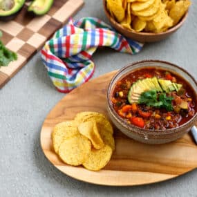 Vegan Three-Bean Quinoa Chili