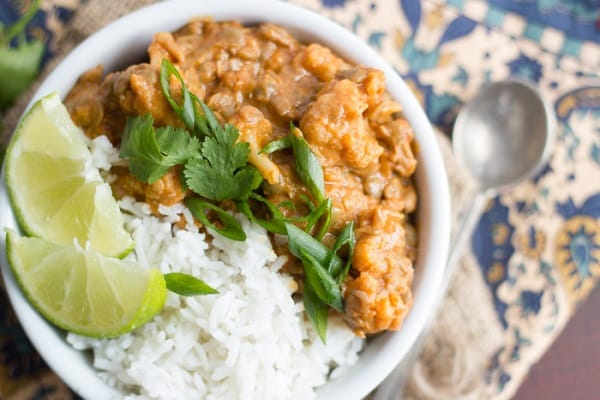 Red Curry Lentils & Cauliflower