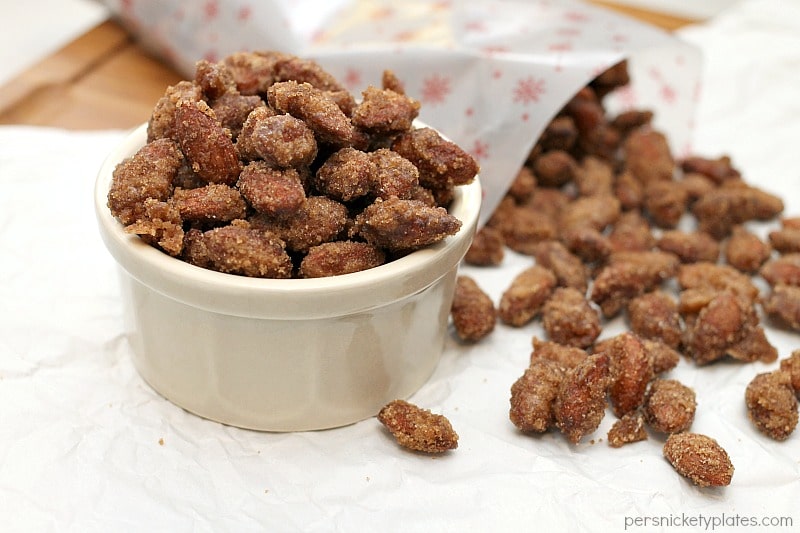 slow cooker sugar cinnamon sugar candied almonds by persnickety plates