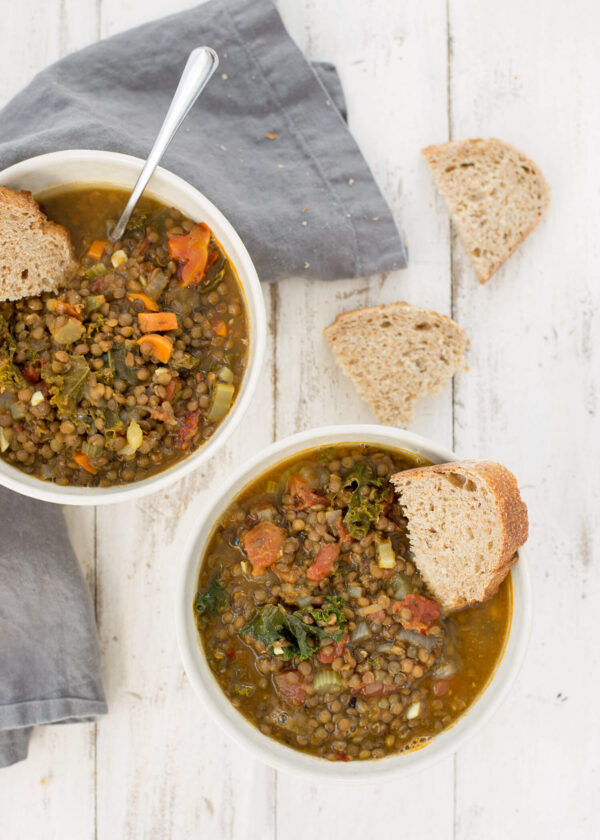 vegan tuscan red lentil soup