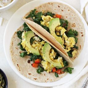 Breakfast Tacos with Scrambled Eggs & Kale