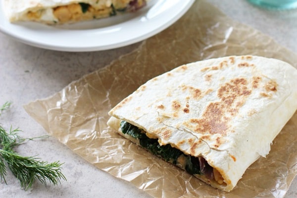 Greek Chickpea Quesadillas