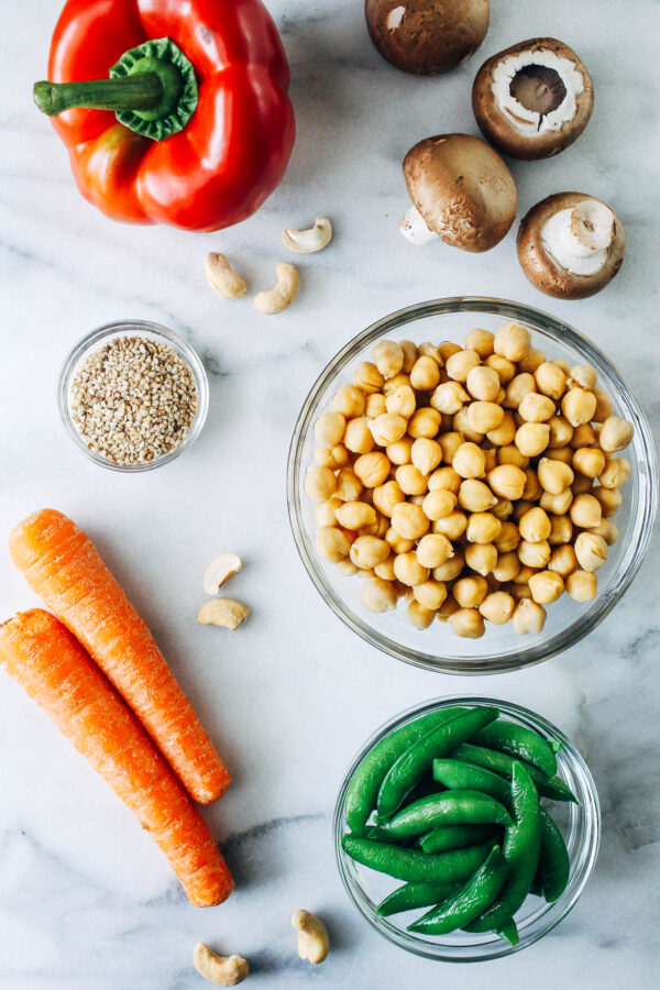 Teriyaki Kichererbsen Stir Fry