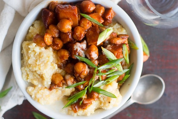 barbecue-chickpea-sweet-potato-polenta-bowls