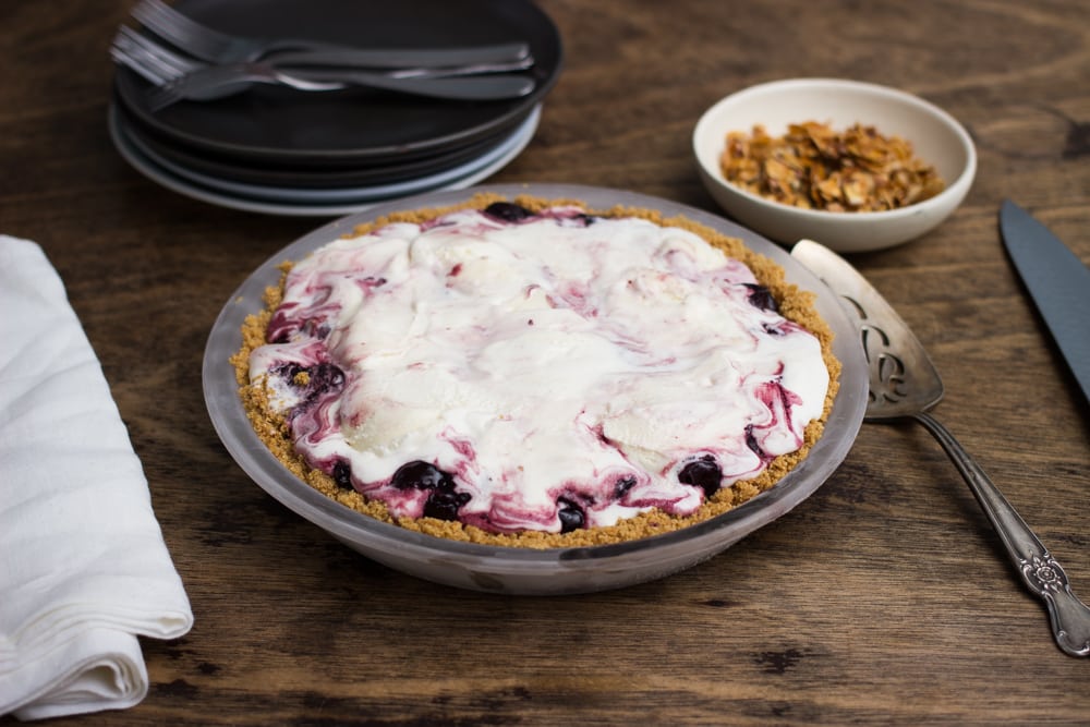 cherry & almond ice cream pie by the verdigris