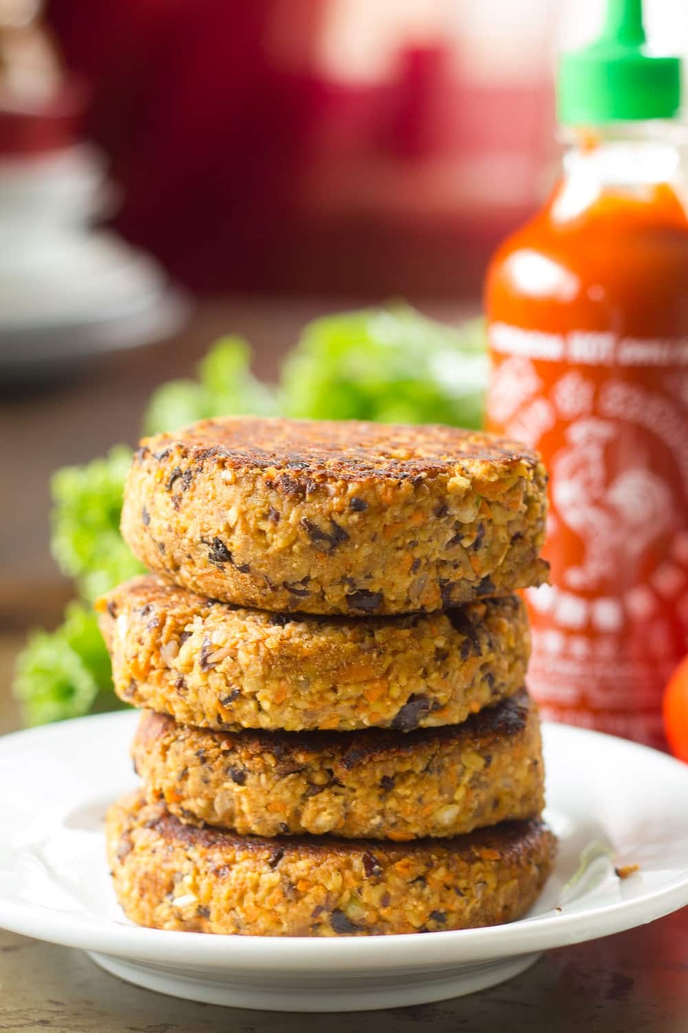 Maple Sriracha Tempeh Burgers