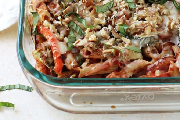 Balsamic Roasted Vegetable Baked Ziti