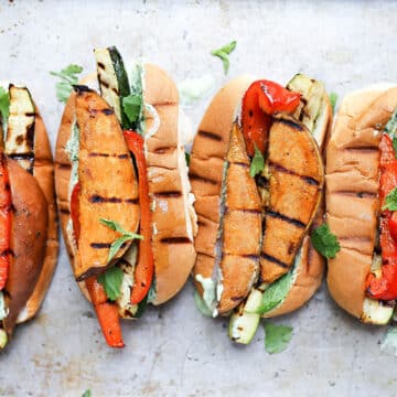 Grilled Sweet Potato and Vegetable Sandwiches
