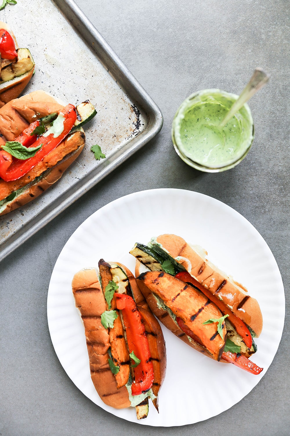 Grilled Sweet Potato and Vegetable Sandwiches