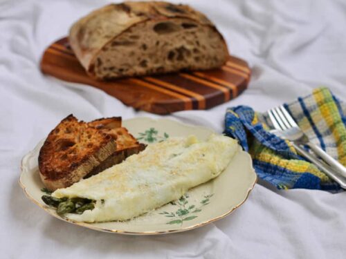 Egg White Omelet With Seared Asparagus By Ohmyveggies Com