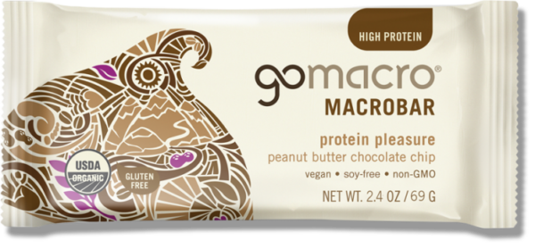 protein pleasure peanut butter chocolate chip gomacro macrobar