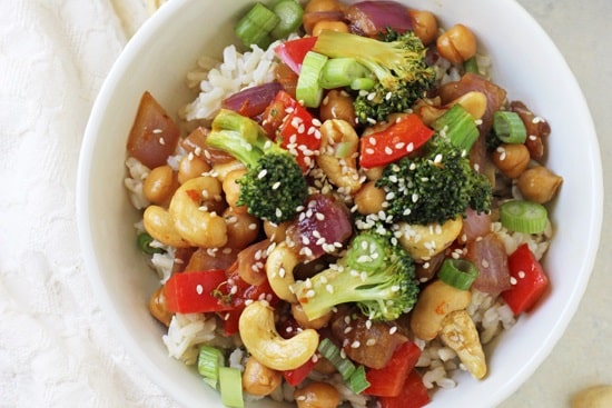 Orange Chickpea Broccoli Stir-Fry