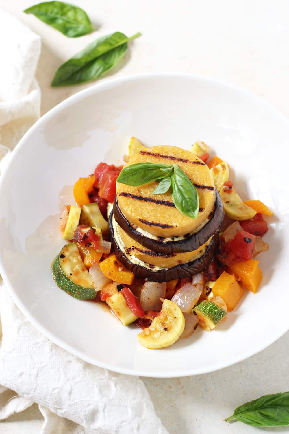 Ratatouille Polenta Stacks