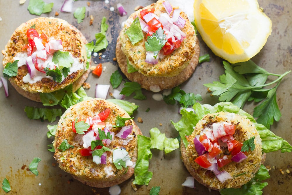 Open-Faced Falafel Burgers