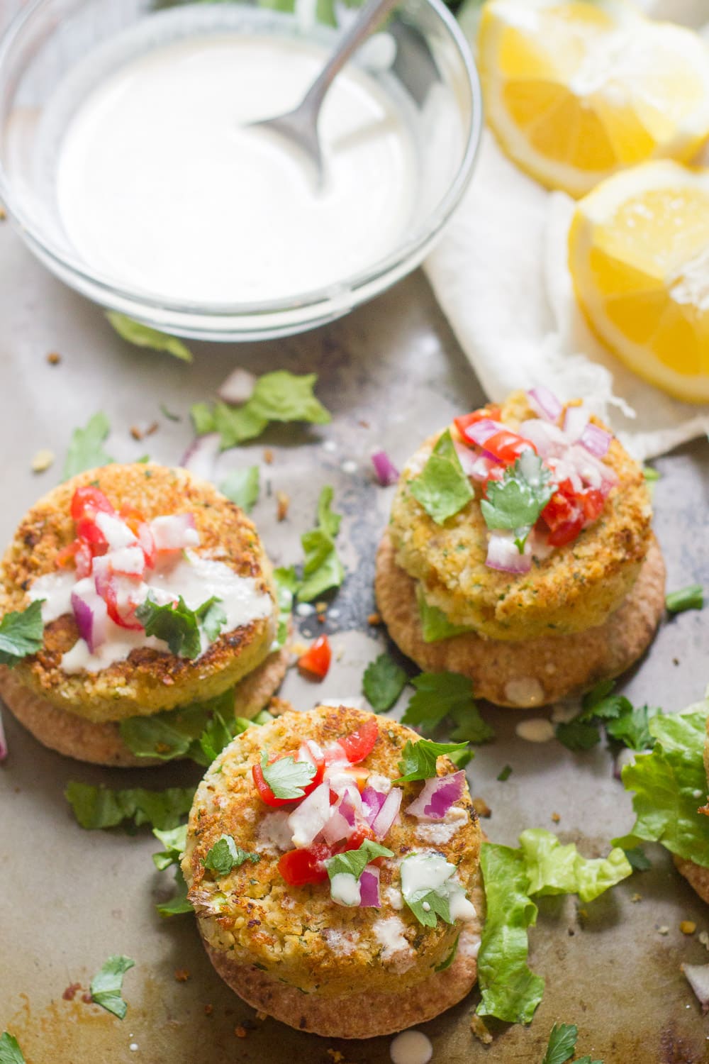 Open-Faced Falafel Burgers