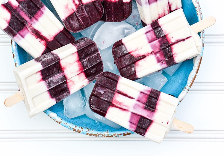 Blueberry Ginger Coconut Cheesecake Pops