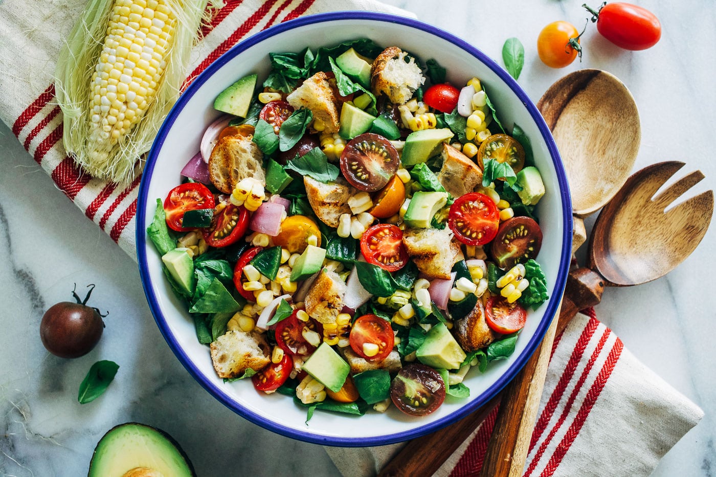 15 of the Best Vegetarian Grilling Recipes: Grilled Corn Poblano Panzanella