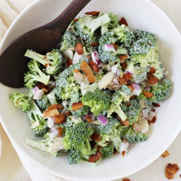 Healthy Broccoli Salad with Coconut Bacon