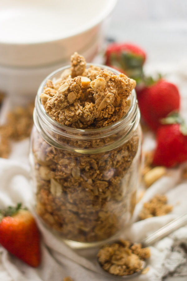 Peanut Butter Puffed Amaranth Granola By OhMyVeggies.com