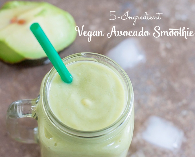 20 Healthy Green Smoothie Recipes: Vegan Avocado Smoothie