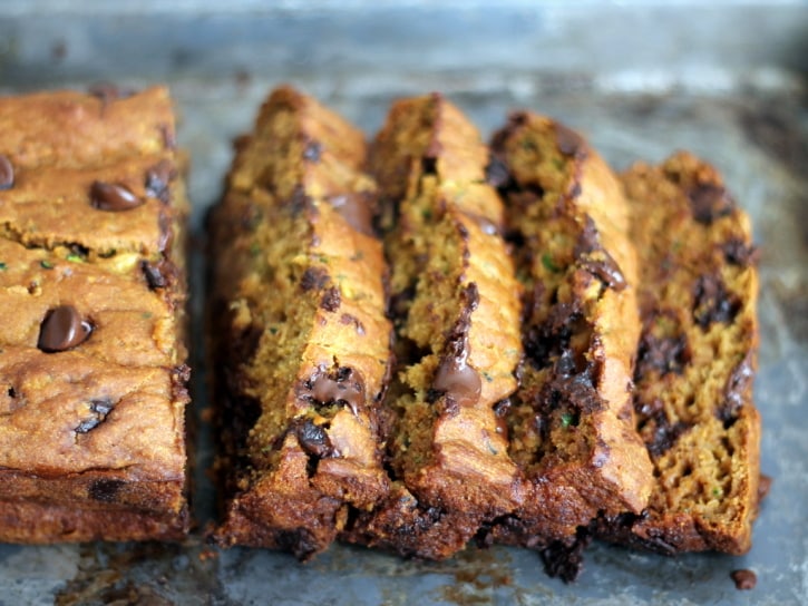 18 Zucchini Bread Recipes Everyone Will Love: Healthy Pumpkin Zucchini Chocolate Chip Bread