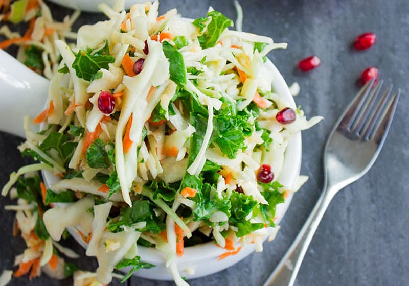 15 Coleslaw Recipes to Make This Summer: Coleslaw with Kale, Apple, and Pomegranate