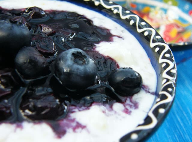 15 Creamy & Dreamy Rice Pudding Recipes: Creamy Rice Pudding with Boozy Blueberries