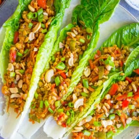Sesame Ginger Tempeh Lettuce Wraps