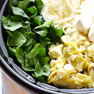 10 No Fuss Vegetarian Crockpot Dips: Slow Cooker Spinach Artichoke Dip Recipe