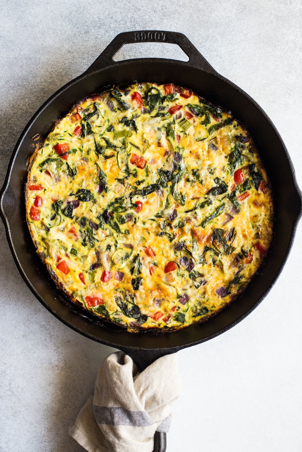 Summer Egg and Veggie Bake with Cheese By OhMyVeggies.com