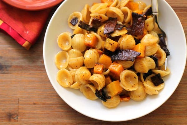 Pasta Carbonara with Roasted Butternut Squash