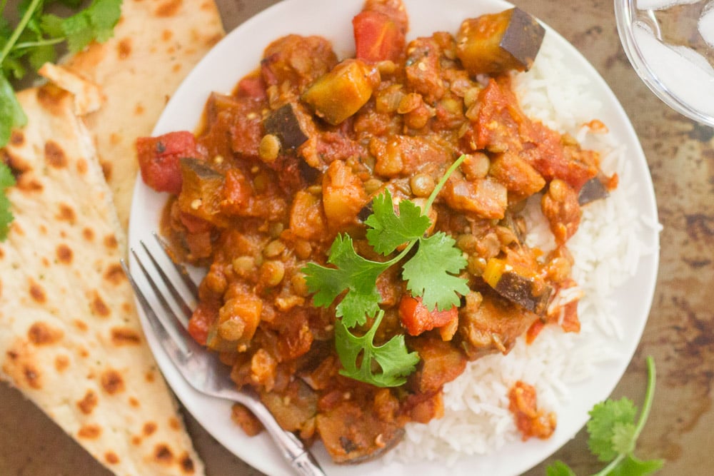 Indian-Inspired Lentil & Eggplant Curry