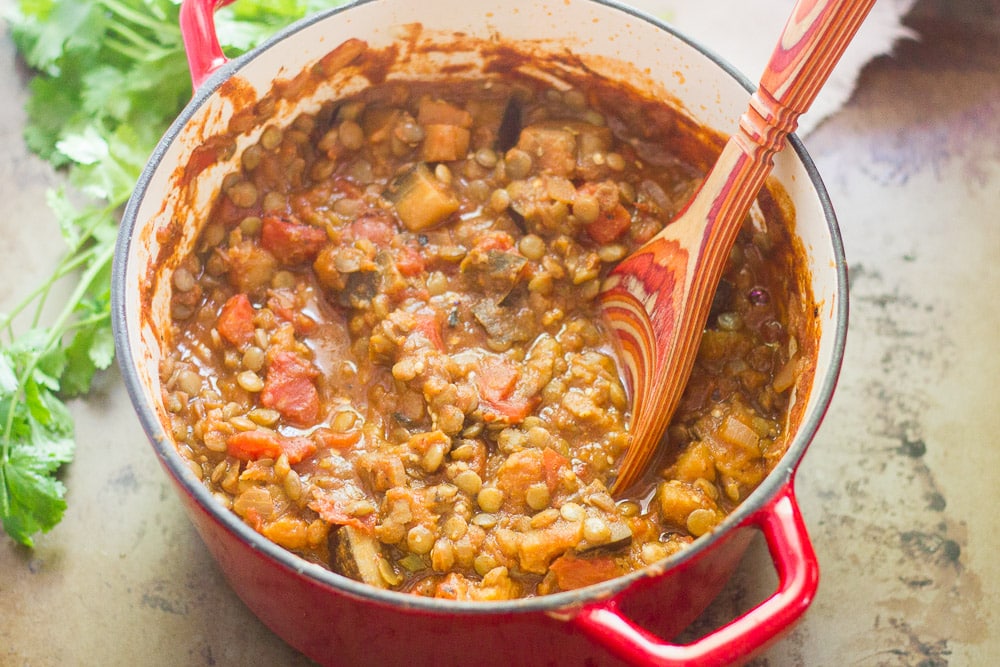 Indian-Inspired Lentil & Eggplant Curry