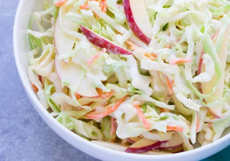15 Coleslaw Recipes to Make This Summer: Creamy No Mayo Coleslaw with Apple