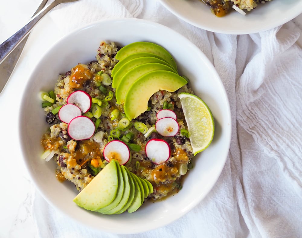 15 vegetarian crockpot freezer meals: spicy coconut quinoa black beans