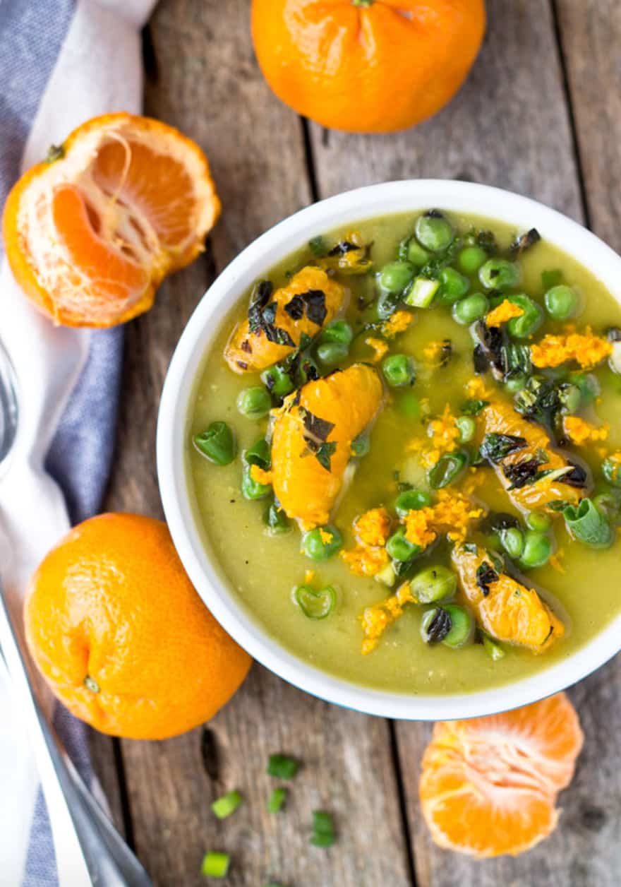 17 Cozy Split Pea Soup Recipes to Try This Fall: Sweet and Split Pea Soup with Mint and Clementine