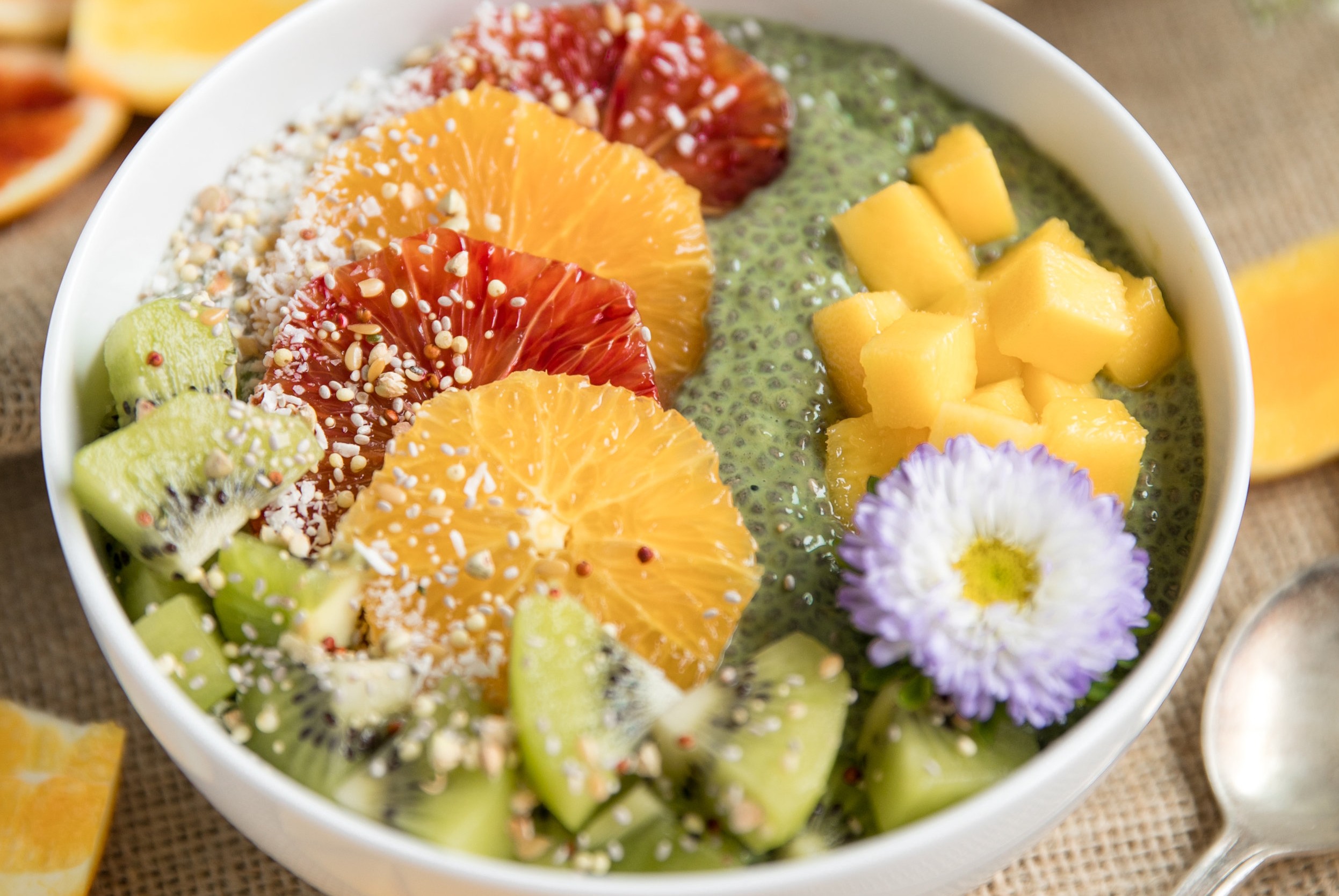 18 Chia Seed Pudding Recipes Everyone Will Love: Matcha Chia Pudding Fruit Bowl