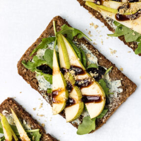 Open-Faced Walnut & Pear Sandwich with Blue Cheese