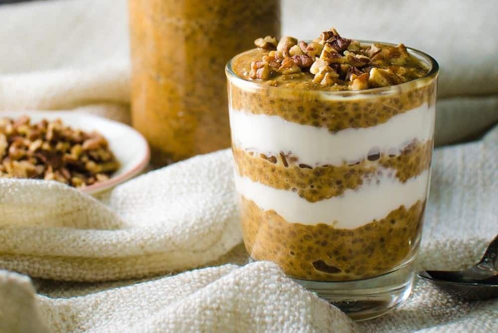 18 Chia Seed Pudding Recipes Everyone Will Love: Pumpkin Pie Chia Pudding Parfait