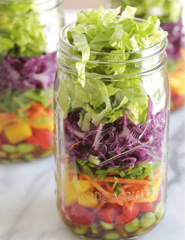25 Vegetarian Mason Jar Meals to Help You Win at Lunch: Asian Chopped Salad with Sesame Soy Vinaigrette