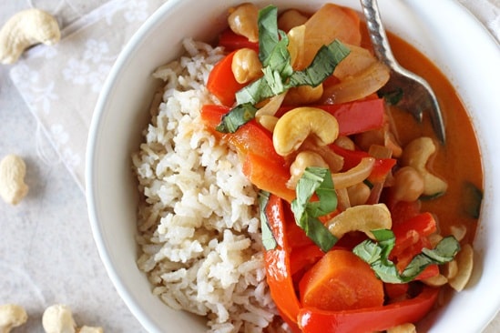 Thai Red Curry with Peppers and Cashews