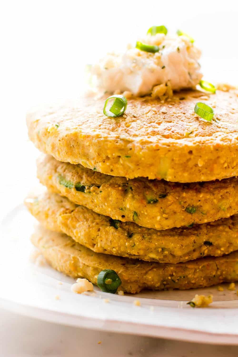 49 Savory Vegan Breakfast Recipes: Zucchini Cornmeal Pancakes