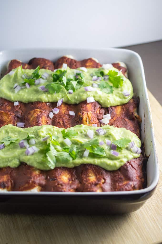 49 Savory Vegan Breakfast Recipes: Chickpea Scramble Enchiladas